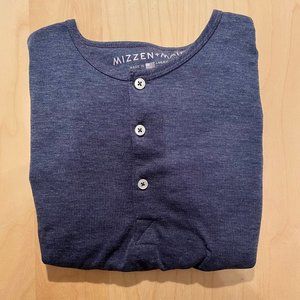 Mizzen + Main Henley shirt, Blue Large